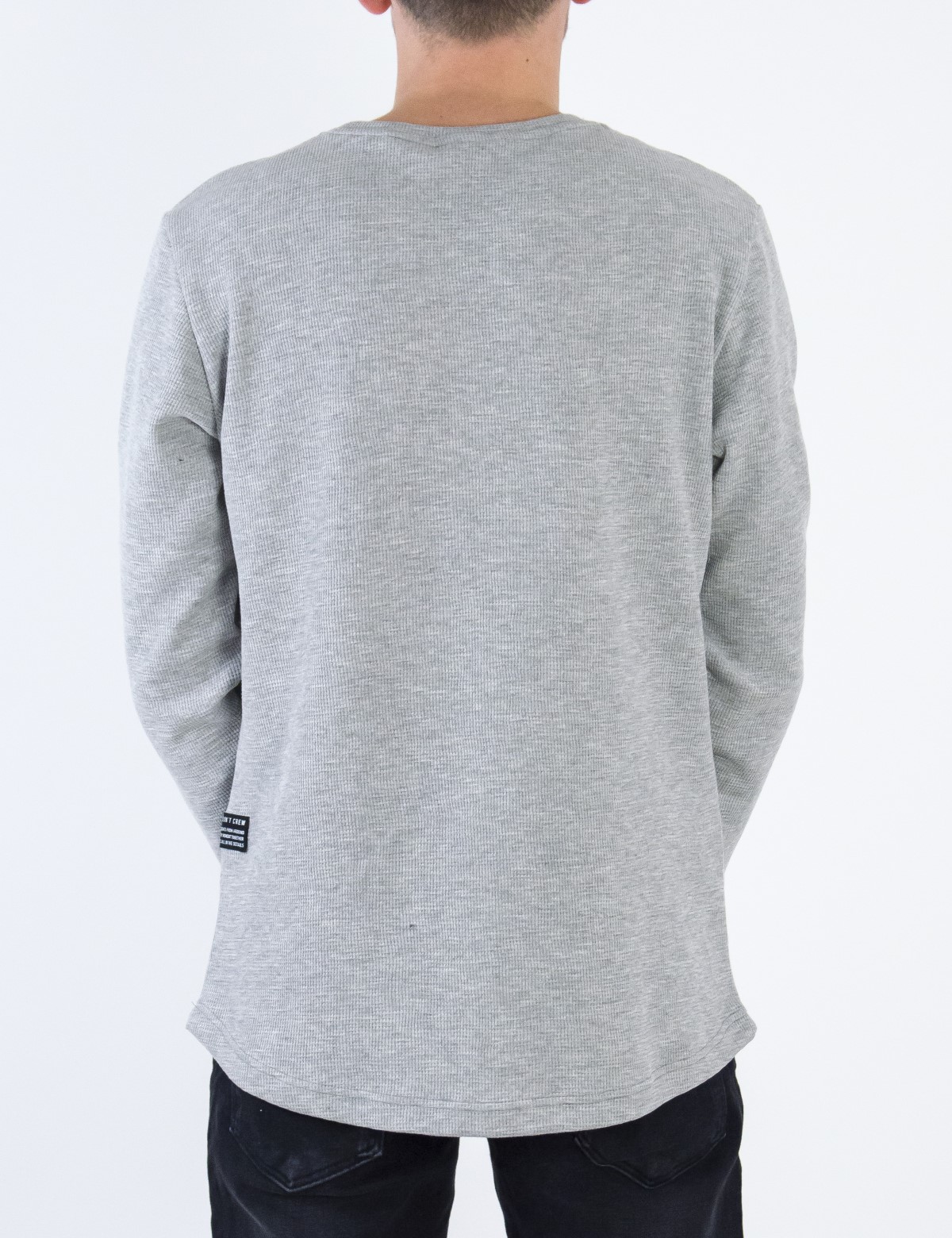 NDC ανδρική γκρι μακρυμάνικη μπλούζα με ανάγλυφο ύφασμα 2311370G φωτογραφία